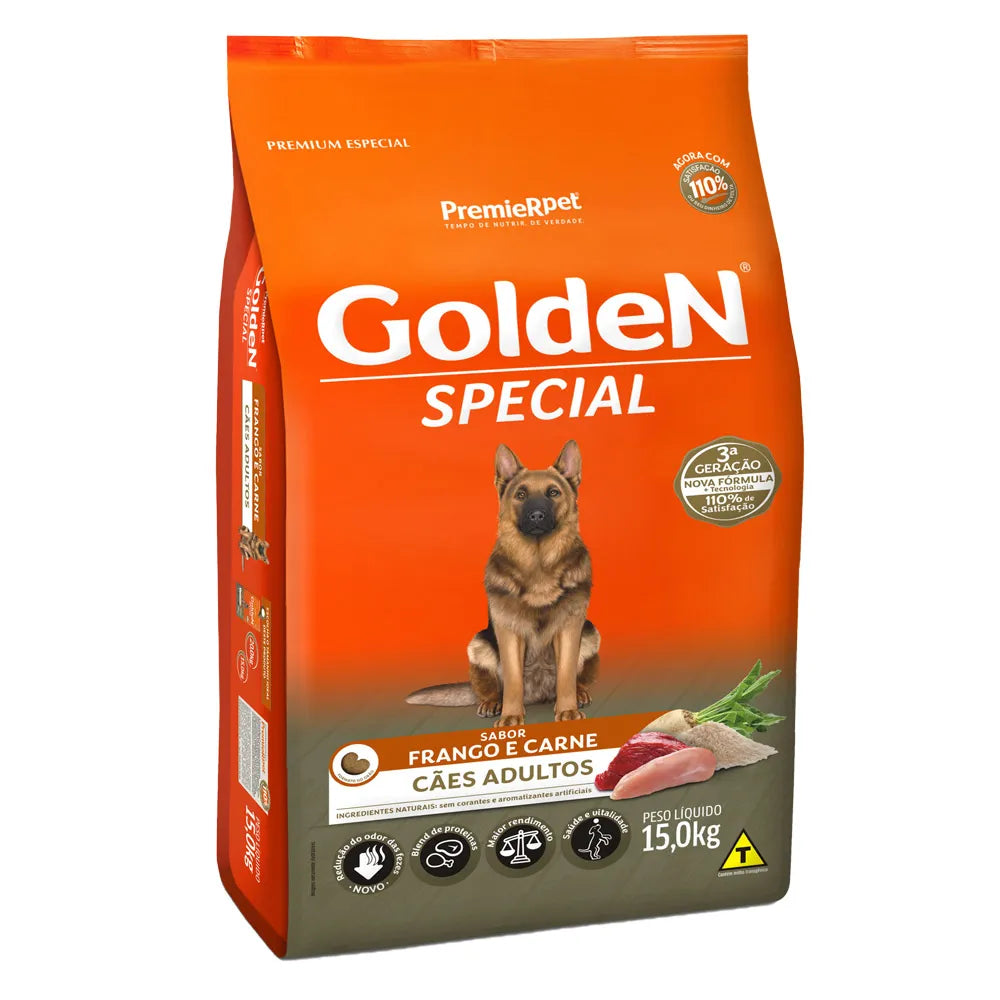 Ração Golden - Adulto - Frango e Carne - 15kg