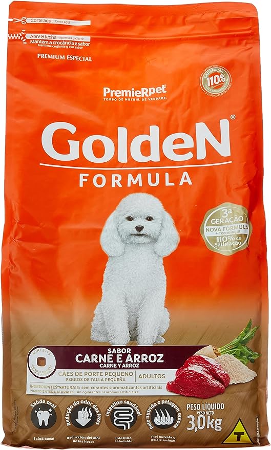 Ração Golden - Adulto - Carne e Arroz - 3kg